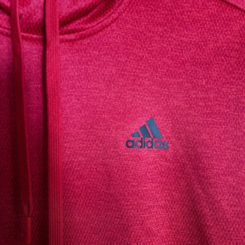 Adidas Climawarm Hoodie Mens Size Small Red Logo Hooded Sweatshirt‎